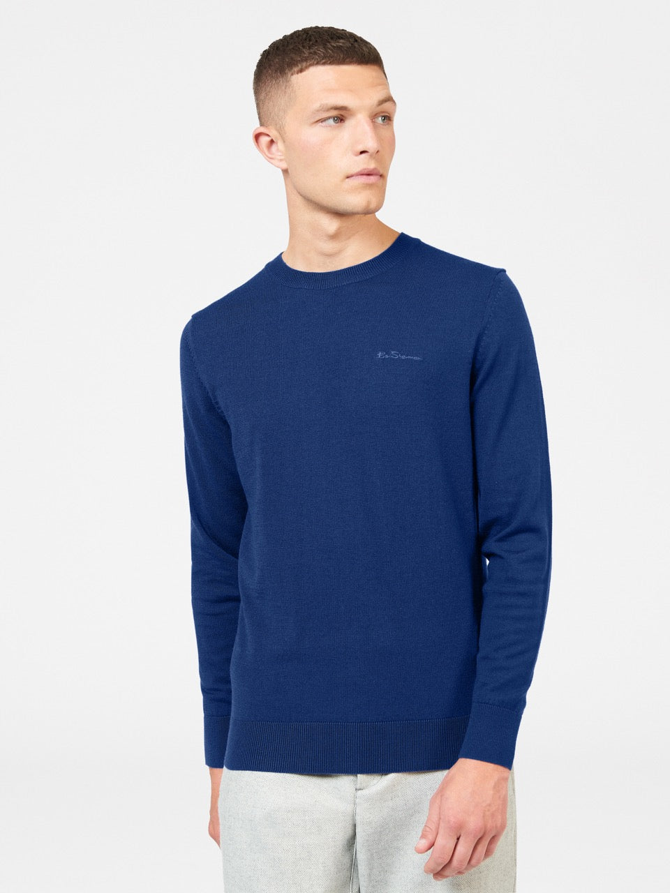 Knitwear Ben Sherman Signature Merino Crewneck Bleu | ZXY-21856416